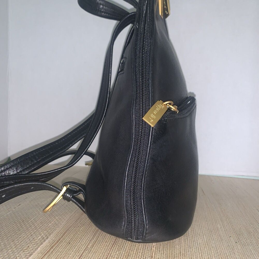Tignanello Soft Black Vintage Leather Backpack Boho Academia Adjustable Soft Y2K - Picture 4 of 16